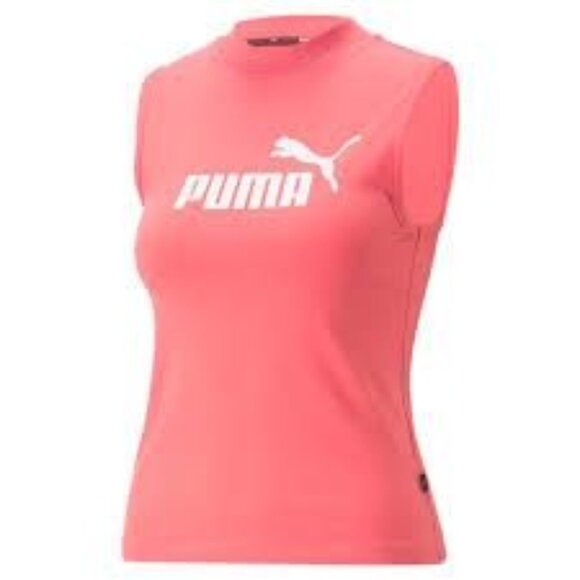 Puma Essentials Slim Logo Tank Top Salmon Women's Large - Picture 3 of 4